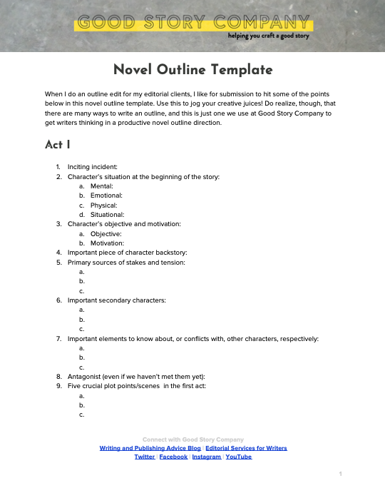 Template For Outline from kidlit.com